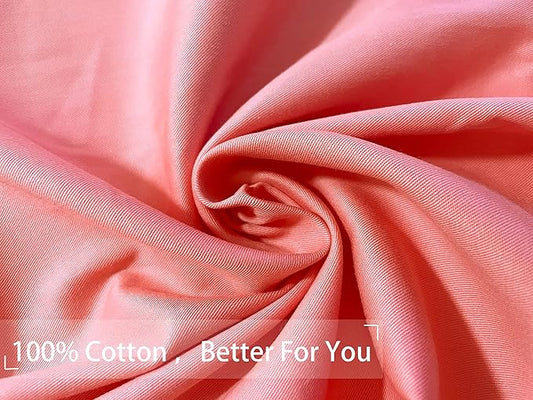 iMaylex Soft 100% Egyptian Cotton Zipper Pillow Case, Cozy and Lightweight Pillowcase, Easy Care, Coral Pink, Body, 20" x 54"