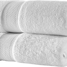 BAGNO MILANO Turkish Towels, Ultra Soft, Plush Luxury Turkih Cotton Bath Towels, Quick Dry Towel Set Made in Turkey (White, 2 Pcs Bath Towel Set)
