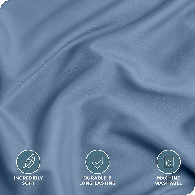 Bare Home Bedding Duvet Cover Extra Long Size - Premium 1800 Super Soft - Lightweight, Cooling Duvet Cover - Soft Breathable Bedding (Twin/Twin XL, Coronet Blue)