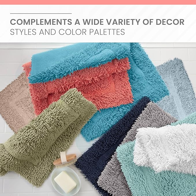 Martex 100% Cotton Ringspun Bath Rug | Super Soft | Super Absorbent | Essential Bathroom Rugs | Non-Slip Bath Mat | Quick Drying Bath Mat | Coral