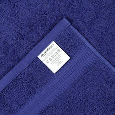 Amazon Basics 6 Piece hand towels for bathroom, Fade Resistant 100% Cotton Hand Towels, soft absorbent bathroom hand towels 6 - Pack (26''x16''), Navy Blue