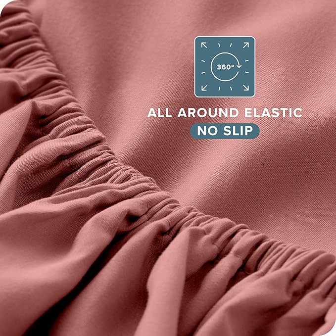 Bare Home King Sheet Set - Luxury 1800 Ultra-Soft Microfiber King Bed Sheets - Double Brushed - Deep Pockets - Easy Fit - 4 Piece Set - Bedding Sheets & Pillowcases (King, Dusty Rose) BareHome