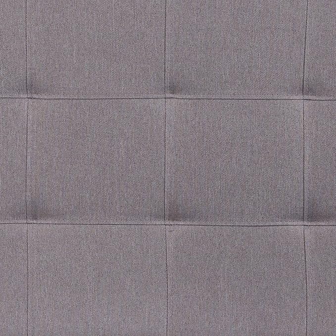 EMMA + OLIVER Quilted Tufted King Size Headboard in Light Gray Fabric
