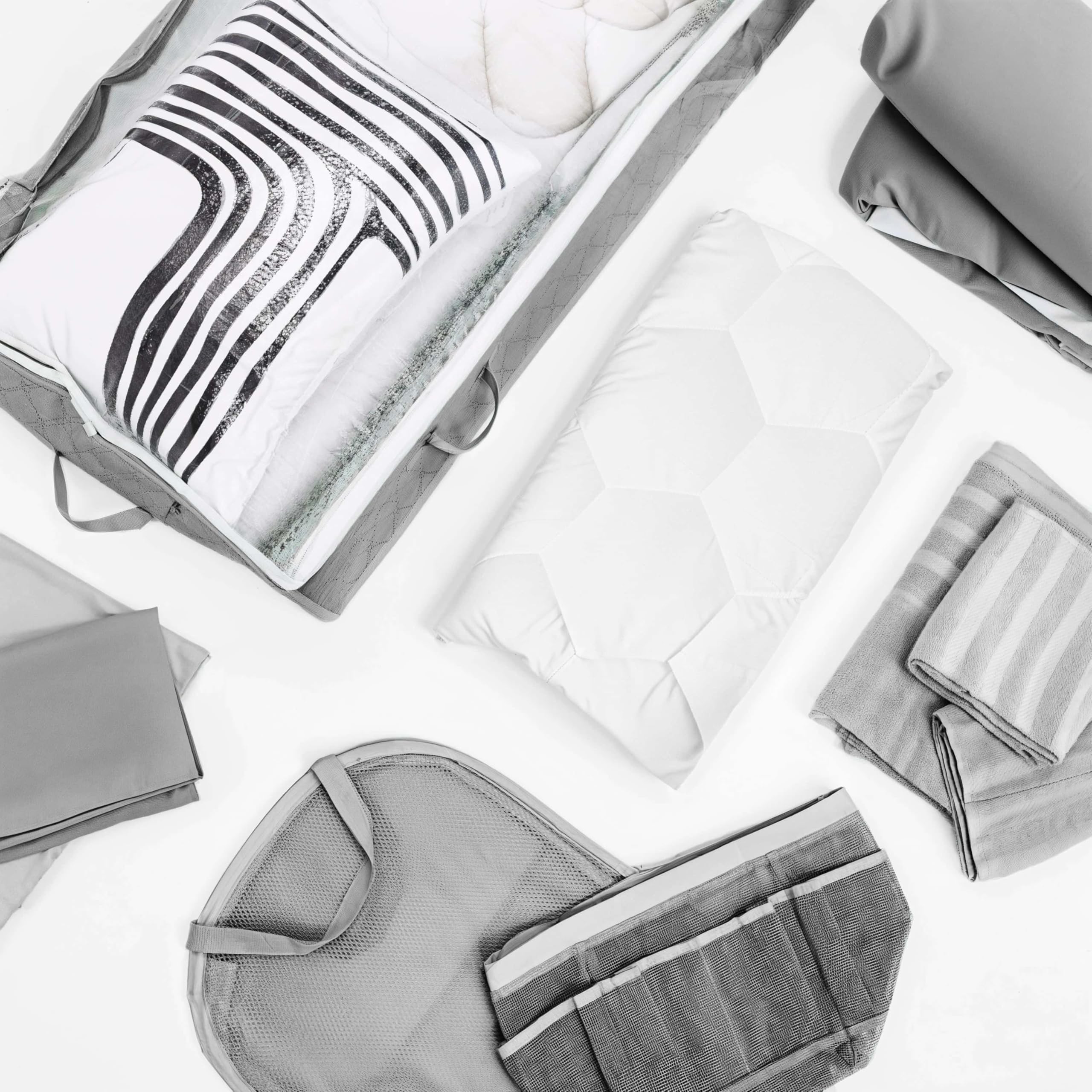 Hearth & Harbor Complete Dorm Room Set, Twin XL Comforter Set, Sheet Set, Mattress Protector, Towels and Organizers - All Dorm Accessories Included Dormly