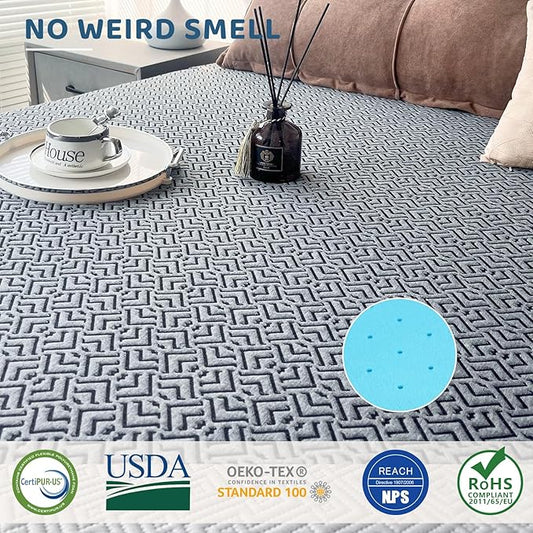Airensky 4 Inch Memory Foam Mattress Topper, Cooling Gel Infused High Density Full (54"x75") Topper with Removable Cover, Bed Topper for Pressure Relief Back Pain, CertiPUR-US Certified, Gray