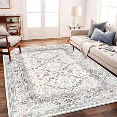 Retro Boho Design Area Rug 4x6 Washable Living Room Indoor Non-Slip Large Persian Oriental Accent Throw Rug for Kitchen Entryway Bathroom Bedroom Office Carpet