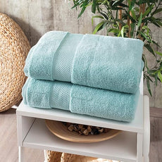 BAGNO MILANO Turkish Towels, Ultra Soft, Plush Luxury Turkih Cotton Bath Towels, Quick Dry Towel Set Made in Turkey (Mint Green, 2 Pcs Bath Towel Set)