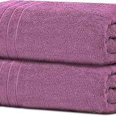 Tens Towels Pack of 2 Extra Large Bath Sheets 35 x 70 Inches, 100% Cotton, Larger & Lighter Weight, Quicker to Dry, Super Soft & Absorbent, Oversized Bath Towels, Purple