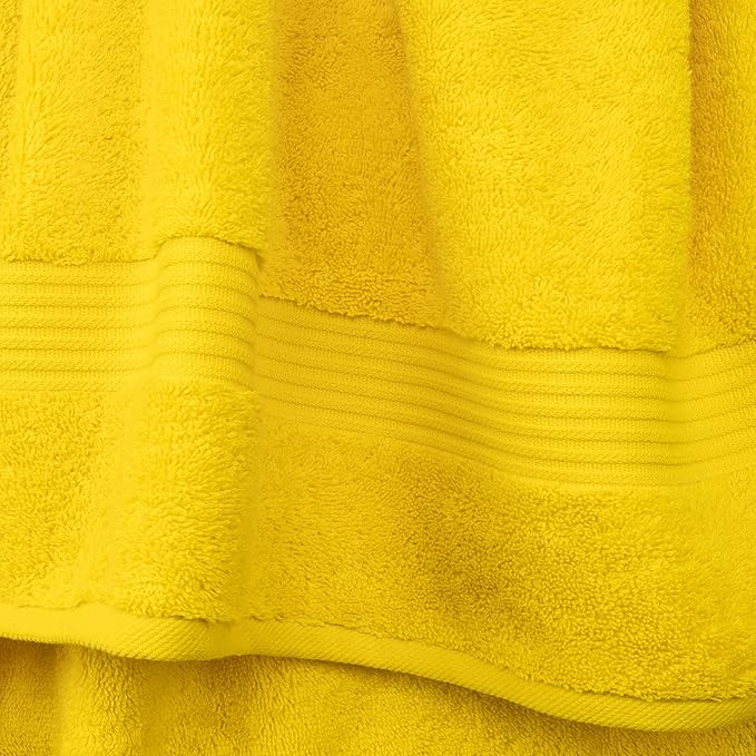 Cotton Paradise 6 Piece Towel Set, 100% Cotton Soft Absorbent Turkish Towels for Bathroom, 2 Bath Towels 2 Hand Towels 2 Washcloths, Yellow Towel Set