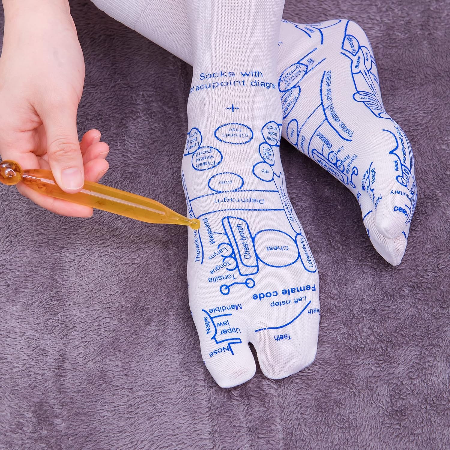 Broman Reflexology Socks with Trigger Point Massage Tool, Foot Pain Relief Remedy for Foot Massage,Women's Size Dormly