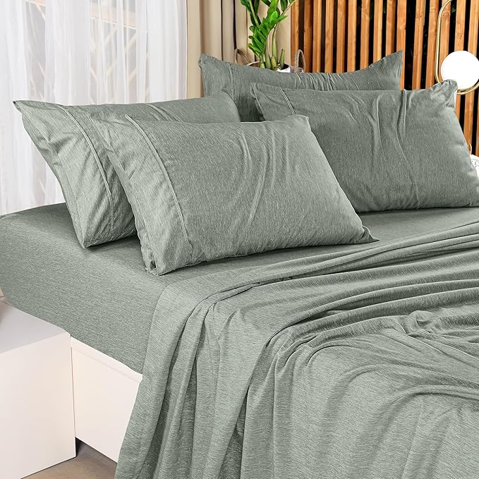 Utopia Bedding Queen Sheet Set – 4 Piece Bed Sheets for Queen Size Bed, Soft and Breathable Microfiber, Includes 1 Fitted Sheet, 1 Flat Sheet and 2 Pillowcases (Heather Sage)