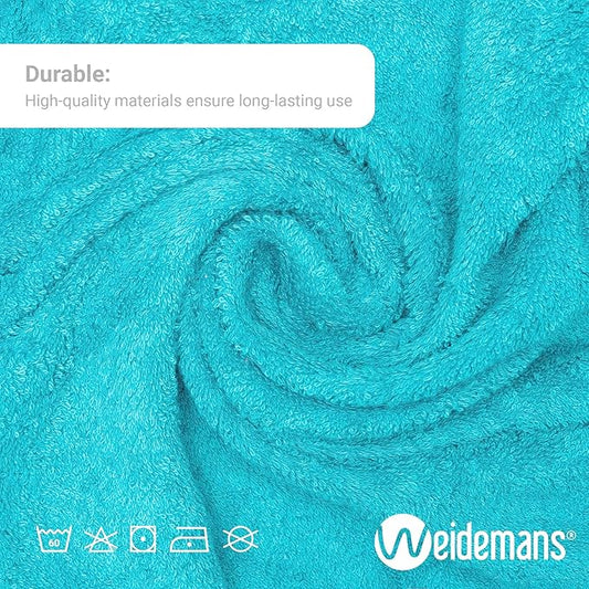 Premium 8 Pieces Towel Set Including 2 Bath Towels 30" x 56", 2 Hand Towels 18" x 30" and 4 Washcloths 13" x 13" - Color: Teal | Pure Cotton |Machine Washable high Absorbency