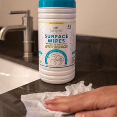 1 Pack Surface Cleaning Wipes with Bleach, All-Purpose Cleaner for Bathroom, Kitchen, Office, 75 Count Canister, 7.5