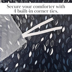 Southshore Fine Living, Inc. King Size Duvet Cover Set, Reversible, Premium Quality Microfiber King Bedding Set, Easy Care - 1 King/California King Duvet Cover, 2 Shams - Botanical Leaves Blue