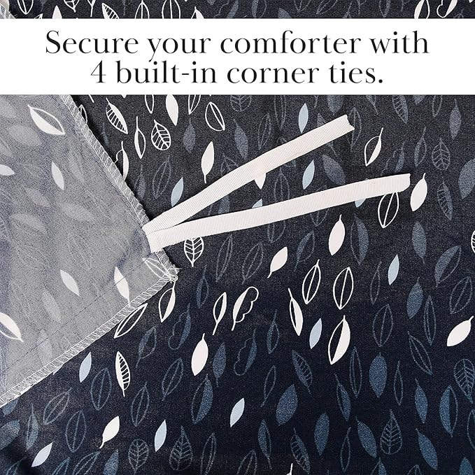 Southshore Fine Living, Inc. Botanical Duvet Cover, Queen Size/Full Size - Hotel Quality Full/Queen Duvet Cover Set - 1 Duvet Cover Full/Queen, 2 Pillow Shams - Botanical Leaves Blue