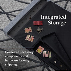 Lucid Mid-Rise Upholstered Headboard - Diamond Tufted - Padded Polyester - Adjustable Height from 34” to 46” - Easy Assembly - Bed Frame or Wall Mount - Sturdy - Cobalt - Twin / Twin XL Size