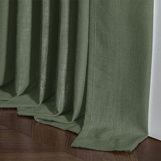 Pleated Linen Olive Green Curtains 102 Inches Long 2 Panels Set for Living Room Bedroom Neutral Farmhouse Cotton Linen Blend Back Tab Memory Shape Pinch Pleat Ceiling Floor 102 Inch Window Curtain
