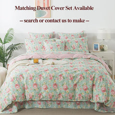 FADFAY Sheets Set Full Pink Rose Floral Shabby Yellow Peony Bed Sheet Set Vintage Farmhouse Cotton Soft Breathable With Deep Pocket Fitted Sheet 4Pcs, Full Size