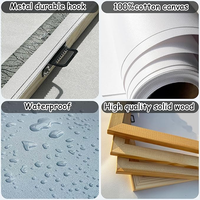 AJAZIKO Blue Modern Wall Art for Living Room - Blue Abstract Canvas Wall Art - Ideal for Bedroom, Office Decor, Artwork for Wall Decor, Large Pictures for Living Room 24×48IN