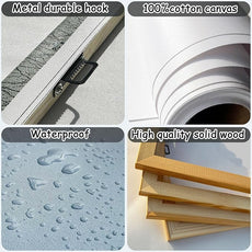 Abstract Canvas Wall Art: Large Wall Art for Living Room, Bedroom & Gray Office Decorations for Work, Framed Artwork - Modern Decor with Blue & Black Paintings