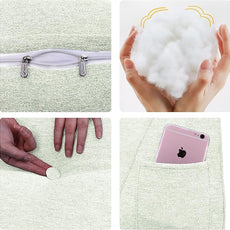 WOWMAX Headboard Pillow Queen Triangular Bed Wedge Pillow for Headboard Wedge Pillow Headboard for Daybed Bunk Bed Large Bolster Pillow for Bed with Removable Cover, Gifts for Mom Grey-Beige