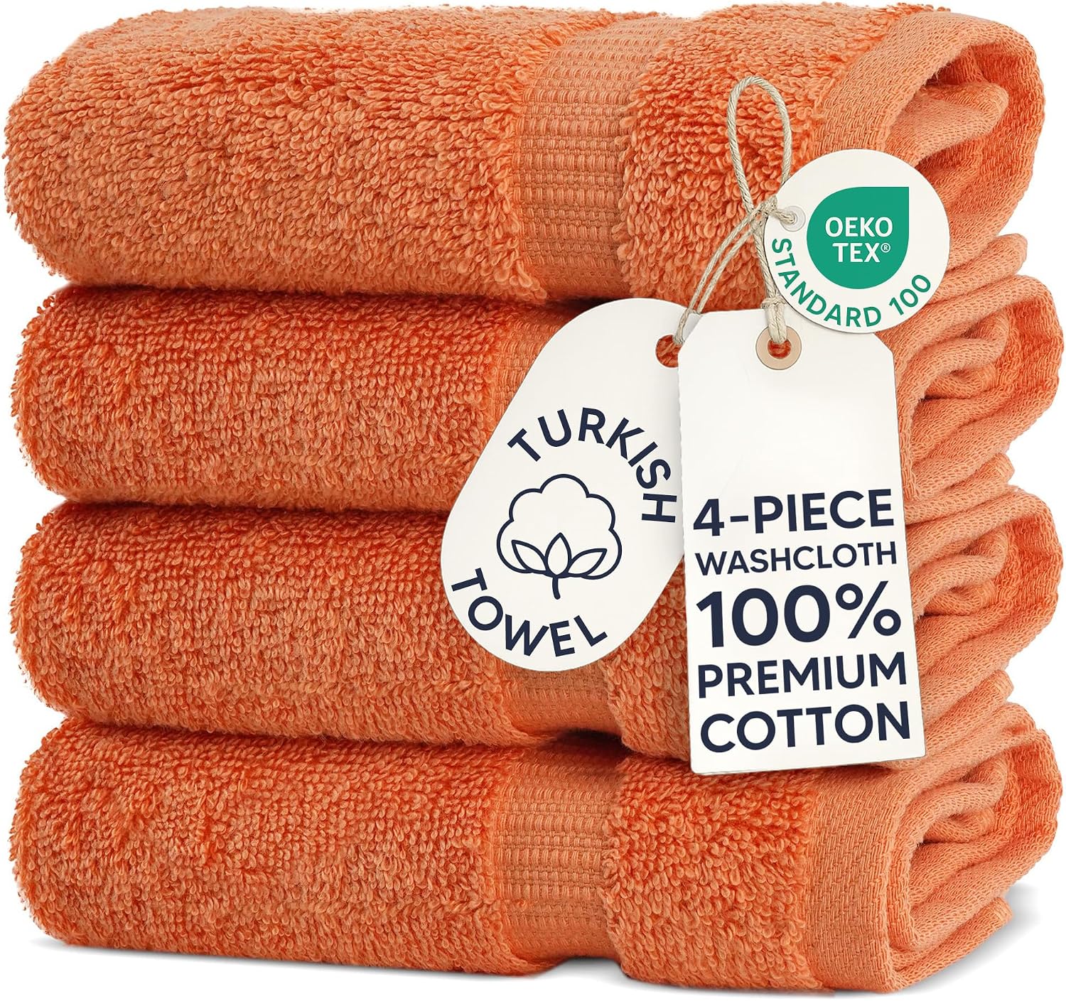 Chakir Turkish Linens 4 Piece Bath Towel Set, 100% Cotton Luxury Turkish Towels for Bathroom, Soft Absorbent Bath Towels, 27 x 54 Inches, Gray