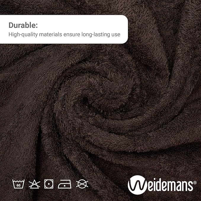 Premium 8 Pieces Towel Set Including 2 Bath Towels 30" x 56", 2 Hand Towels 18" x 30" and 4 Washcloths 13" x 13" - Color: Chocolate | Pure Cotton |Machine Washable high Absorbency