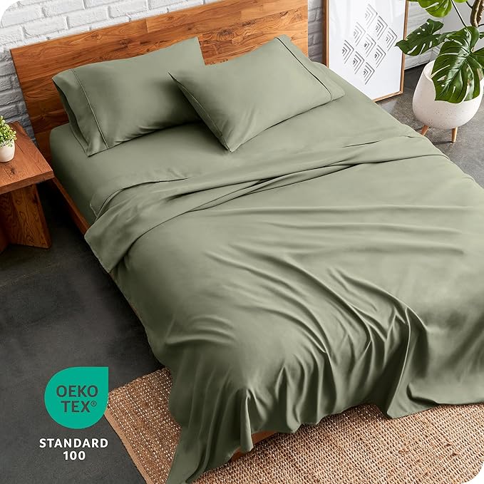 Bare Home California King Sheet Set - 1800 Ultra-Soft Microfiber Cal King Bed Sheets - Double Brushed - Deep Pockets - Easy Fit - 4 Piece Set - Bed Sheets (California King, Sage)