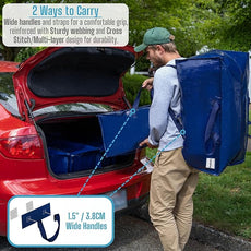 VENO 10 Pack Moving Bags w/Backpack Straps, Heavy Duty, Moving Boxes Alternative, Packing Supplies, Large Storage Totes for Dorm Room Essentials with Zipper for Clothes (Blue, 10 Pack)