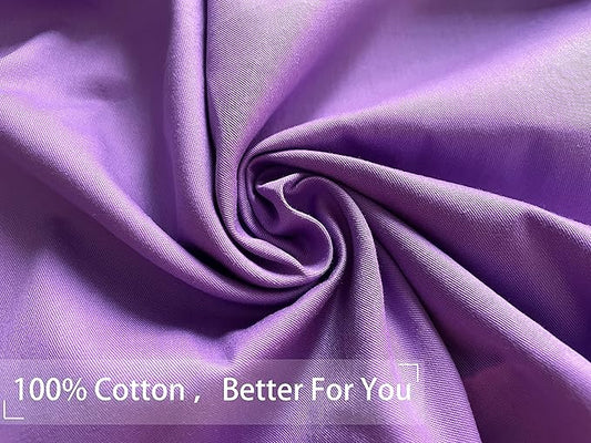 iMaylex Soft 100% Egyptian Cotton Zipper Pillow Case, Cozy and Lightweight Pillowcase, Easy Care, Purple, Body, 20" x 54"