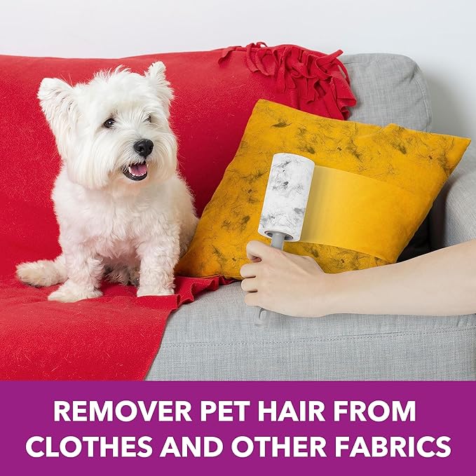 MEIQIHOME Lint Rollers for Pet Hair Extra Sticky, 1110 Sheets Mega Value Set Lint Roller with 5 Upgraded Handles, 10 Rollers Portable Pet Lint Roller for Clothes, Furniture, Dog & Cat Hair Removal