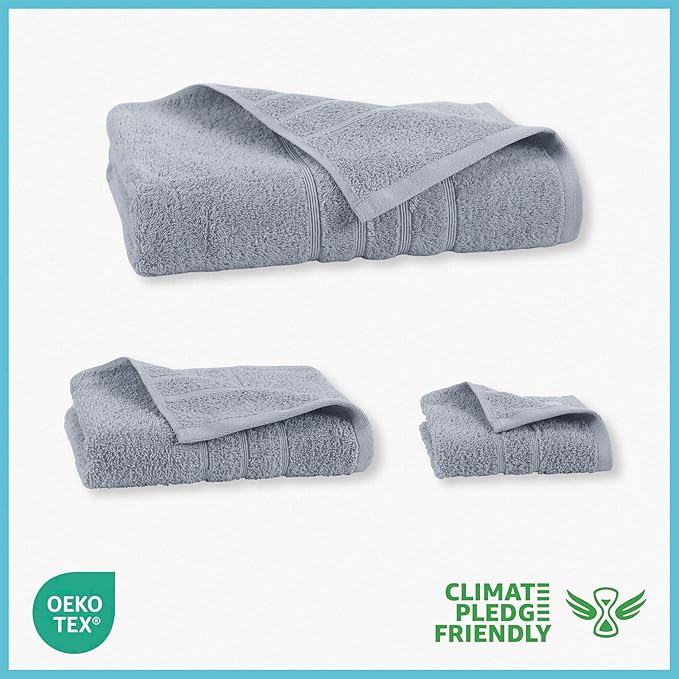 Martex 6-Piece Towel Set – Ultimate Performance – 100% Cotton – 2 Bath Towels – 2 Hand Towels – 2 Wash Cloths – Versatile – Low-Linting – Supersoft & Absorbent Bathroom Set – Easy Care – Spa Blue