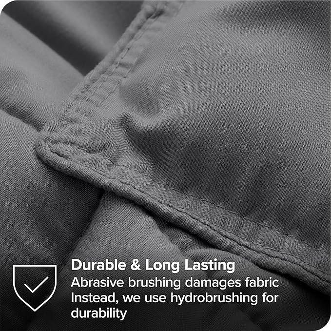Bare Home Bed-in-A-Bag 7 Piece Comforter & Sheet Set - Queen - Goose Down Alternative - Ultra-Soft 1800 Premium Bedding Set (Queen, Grey/Light Grey)