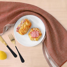 Homaxy Premium Kitchen Towels(18”x 28”, 6 Pack), Large Cotton Kitchen Hand Towels, Flat and Terry Dish Towels, 380 GSM Highly Absorbent Tea Towel Set with Hanging Loop, Rust