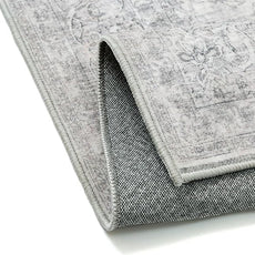 Gray Area Rug 5x7 for Living Room Washable Vintage Carpet Low Pile Non Slip Distressed Soft Traditional Retro Oriental Grey Accent Throw Rug Office Kitchen Bedroom Bathroom Dining Room