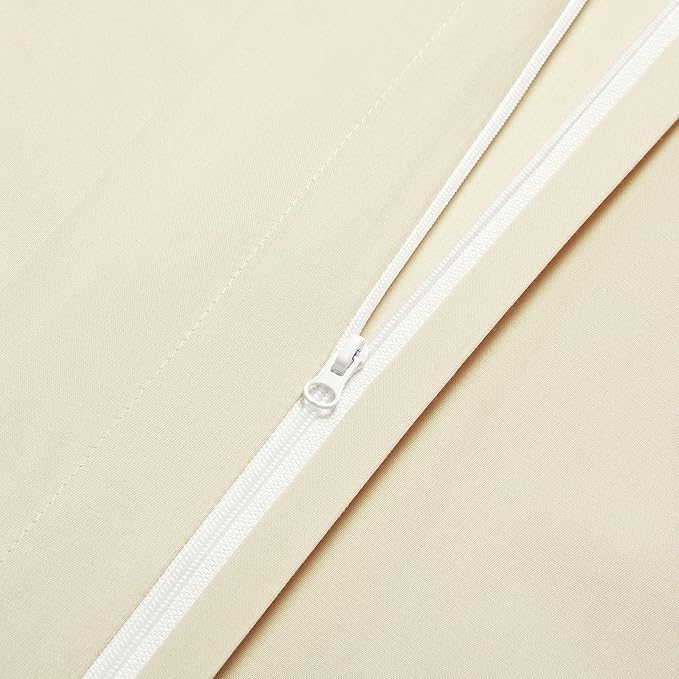 Amazon Basics Lightweight Microfiber 2-Piece Duvet Cover Set, Beige, Solid, Twin/Twin XL