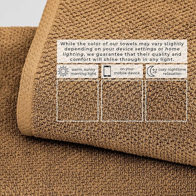 Great Bay Home 100% Cotton Oversized 2 Pack 68x35 Extra Large Towel Set - Absorbent, Quick-Drying, Durable Oversized Bath Sheets for Bathroom Décor (Mocha)