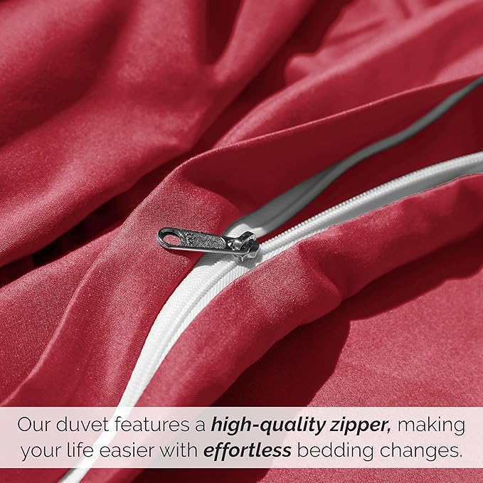 Southshore Fine Living, Inc. Premium Collection Oversized King Duvet Cover Set, Soft Duvet Cover 3-Piece, Two Matching Shams (108 in Wide x 98 in Long), Chili Pepper, King/California King