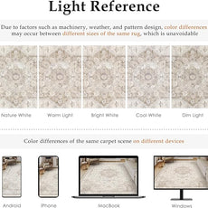 Beige Area Rug 4x5 Washable Vintage Carpet Entryway Office Soft Retro Kitchen Low Pile Thin Door Mat Non Slip Oriental Medallion Throw Small Rug for Bathroom Bedroom Dining Living Room