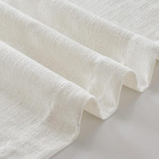 Cream Ivory Pinch Pleat Linen Short Curtains 54 Inch Long for Kitchen Pleated Hooks Rings Back Tab Light Filtering Boho Farmhouse Semi Sheer 54 Inch Curtain for Dining Room Bedroom Small Window