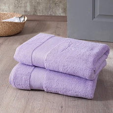 BAGNO MILANO Turkish Towels, Ultra Soft, Plush Luxury Turkih Cotton Bath Towels, Quick Dry Towel Set Made in Turkey (Lavender Purple, 2 Pcs Bath Towel Set)