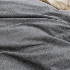 BESTOUCH Duvet Cover Set 100% Washed Cotton Linen Feel Super Soft Comfortable Chic Lightweight 3 PCs Home Bedding Set Solid Dark Black Full/Double