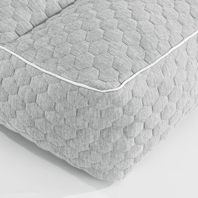 HOMBYS Shredded Memory Foam Knee Pillow for Side Sleepers, 6.5" Height Pillow Between Legs Spine & Relieves Pressure Hip & Leg Elevation, Supportive Pillow for Pregnancy, Sciatica,Light Grey