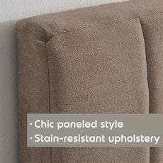 Hearth & Harbor Upholstered Twin Headboard - Easy Assemble Channel Stitched Headboard Twin Size - Wall Mounted Headboards with 3D Soundproof Wall Panels Peel & Stick Floating Headboards, Mocha