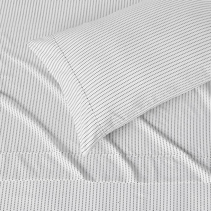 Amazon Basics Lightweight Microfiber 3-Piece Bed Sheet Set, Plum, Printed, Twin XL AmazonBasics