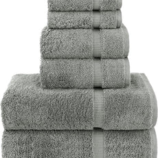 Chakir Turkish Linens Luxury Spa and Hotel Quality Premium Cotton 6-Piece Towel Set (2 x Bath Towels, 2 x Hand Towels, 2 x Washcloths)