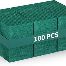 100 Pack Heavy Duty Scouring Pads 3x4 Inch – Green Scrubbing Pads, Non Scratch Bulk Scrub Pads for Kitchen, Dishes, Pots, Pans, Grill & Household Cleaning – Reusable Multipurpose Scrubber Pads