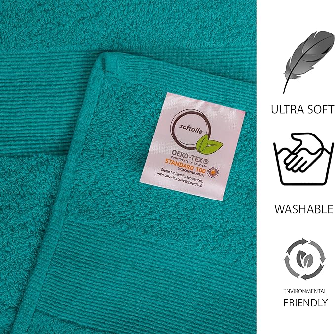 Softolle Luxury Bath Towels Set of 4 (27” x 54”) | Towels for Bathroom | Super Soft | Highly Absorbent Towels for Home, Spa, Gym (Teal, Bath Sheets (35”x70”) Pack of 2)
