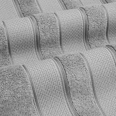 American Soft Linen Salem Turkish Bath Towel Set, 100% Cotton 600 GSM 6 Piece Towels for Bathroom, 2 Bath Towels 2 Hand Towels 2 Washcloths, Light Grey