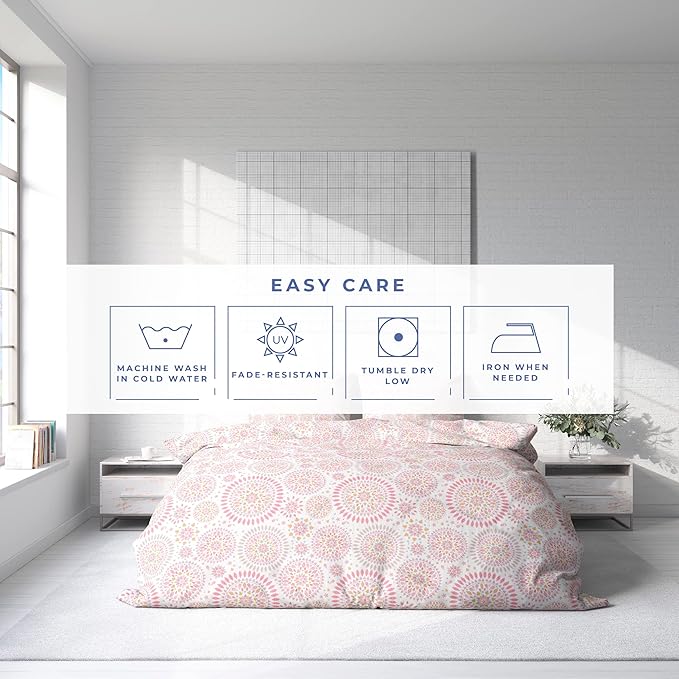 Kotton Culture 120"x120" 3 Pc Super King Plus/Super Oversize King Duvet Cover Set 100% Egyptian Cotton - 600 TC Comforter Cover, Zipper Closure & Corner Ties - Fits Only Extra Large Inserts - Mandala